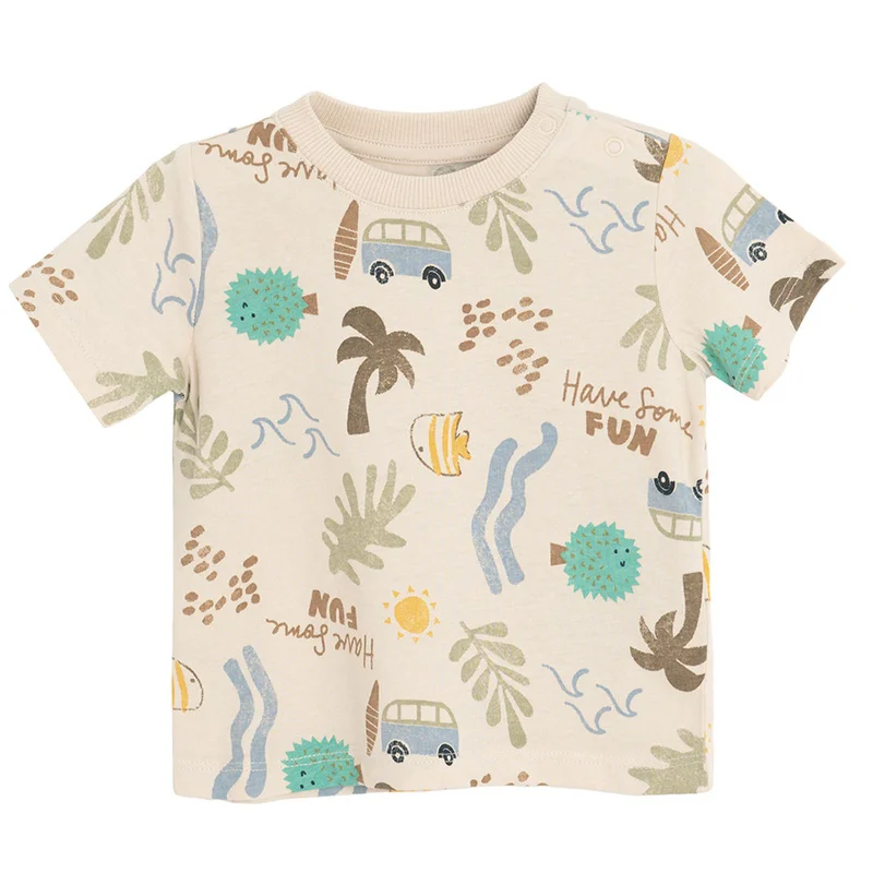 Cool Club by SMYK BEIGE COTTON T-SHIRT S/S